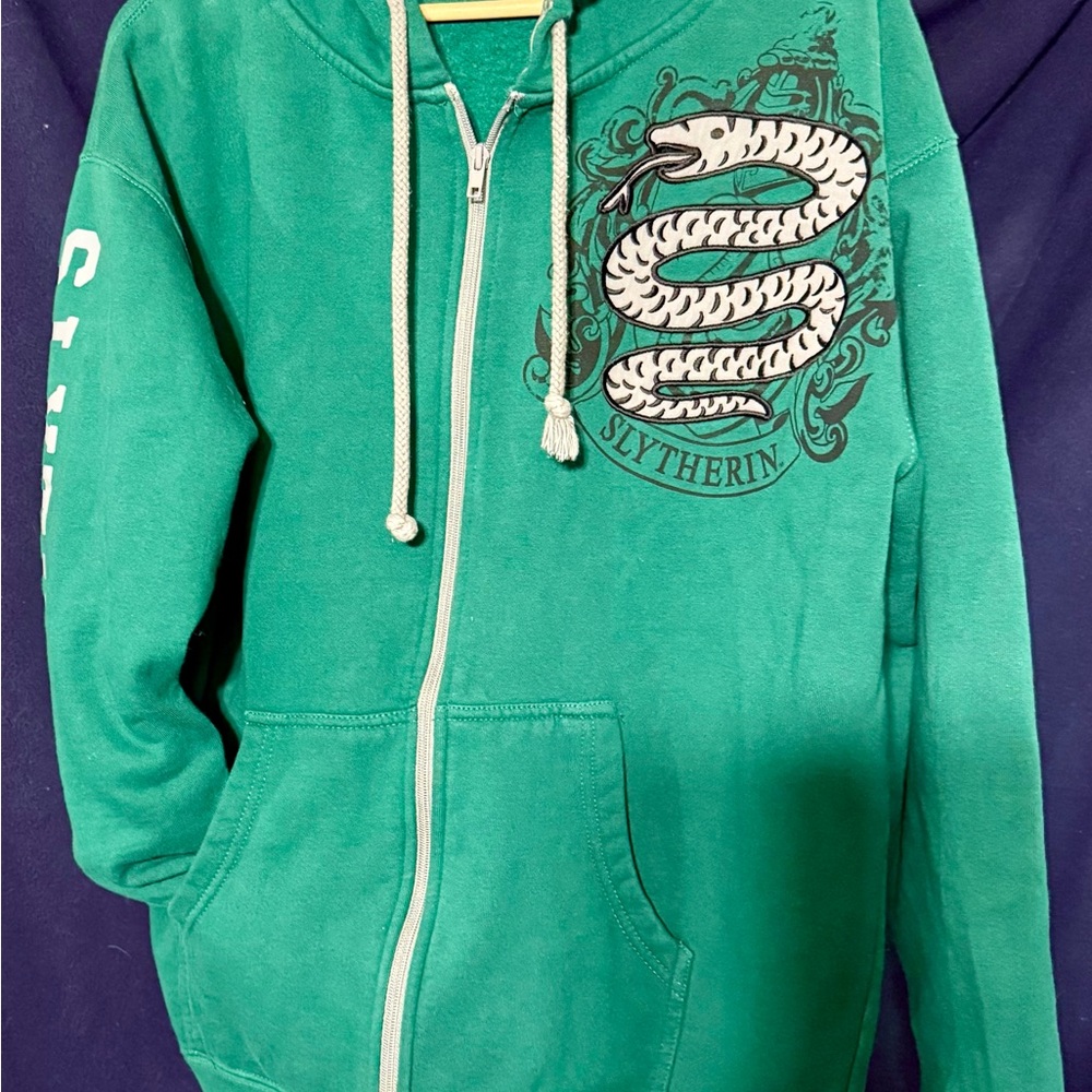 Green Slytherin Hoodie with Snake Design